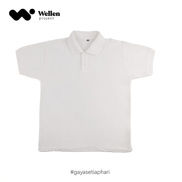 kaos polo wellen project warna putih